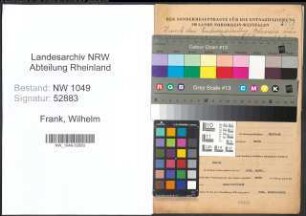Entnazifizierung Wilhelm Frank , geb. 14.08.1896 (Buchhalter)