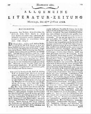 Lempe, Johann Friedrich: Bergmännisches Rechenbuch. - Freyberg : Barthel Th. 1. - 1787