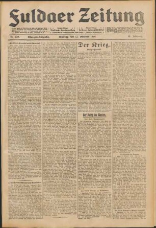 Ausgabe vom Montag, den 12. Oktober 1914.