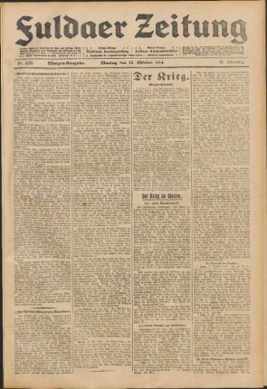 Ausgabe vom Montag, den 12. Oktober 1914.