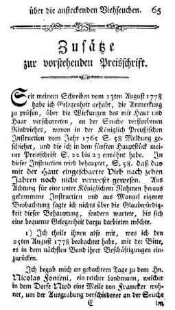 Zusätze zur vorstehenden Preisschrift