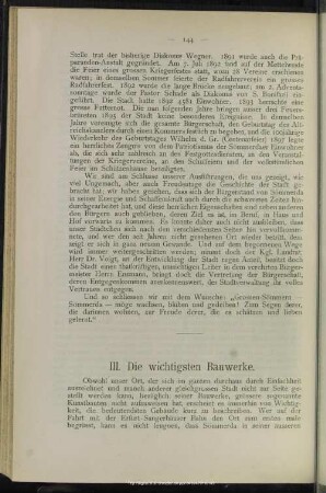 III. Die wichtigsten Bauwerke