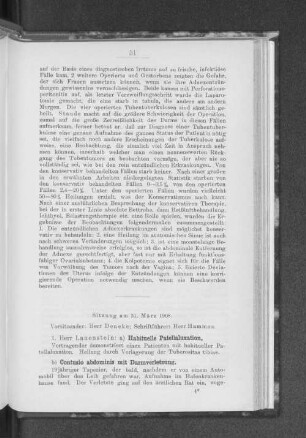 Sitzung am 31. März 1908.