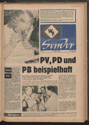 Betriebszeitung 'WF-Sender', Nr.12/1966 (28. März 1966)