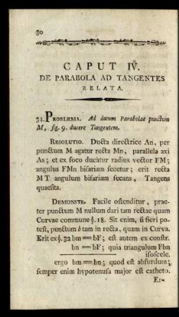 Caput IV. De Parabola Ad Tangentes Relata