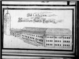 Heidelberg Aus Thesaurus Palatinus Zeichnung Das Collegium der Universitätshaus zu Heidelberg
