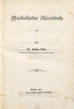 Musikalisches Skizzenbuch