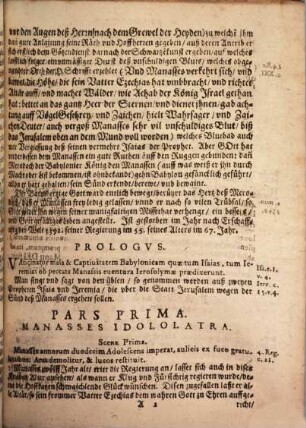 Manasses rex impiissimus post aerumnas carceris pius : [Periocha]