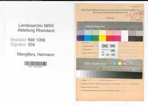 Entnazifizierung Hermann Mangliers , geb. 23.01.1918 ()