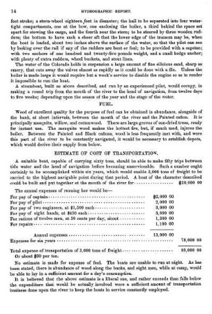 ESTIMATE OF COST OF TRANSPORTATION