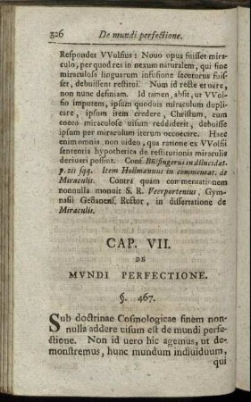 Cap. VII. De Mundi Perfectione.