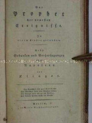 Vorhersagungen über Napoleon