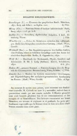 Bulletin Bibliographique.