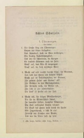 Achtes Schuljahr.
