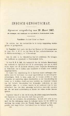Algemeene vergadering van 29 Maart 1887