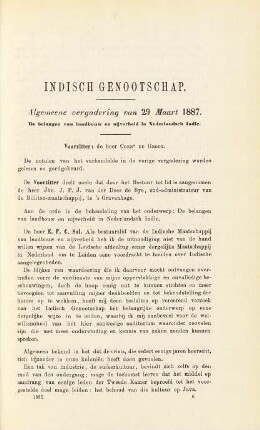 Algemeene vergadering van 29 Maart 1887
