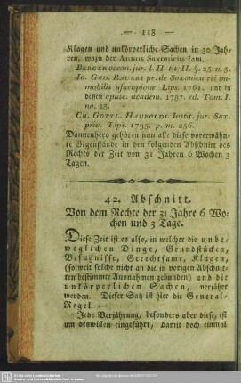 42. Abschnitt. Von dem Rechte der 31 Jahre 6 Wochen und 3 Tage
