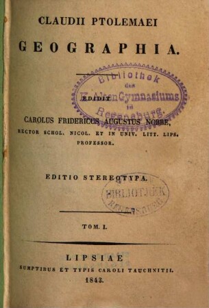 Claudii Ptolemaei Geographia, 1