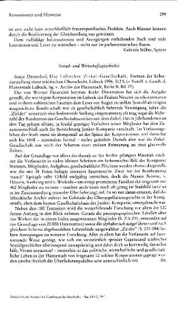 Dünnenbeil, Sonja :: Die Lübecker Zirkel-Gesellschaft, Formen der Selbstdarstellung einer städtischen Oberschicht, (Veröffentlichungen zur Geschichte der Hansestadt Lübeck, Reihe B, 27) : Lübeck, 1996