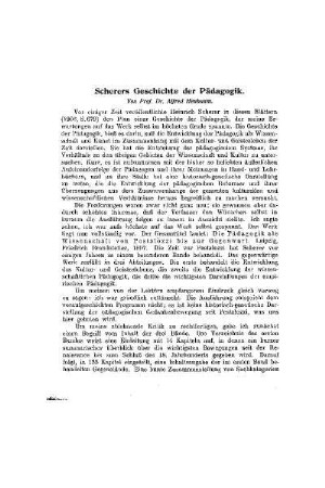 Scherers Geschichte der Pädagogik