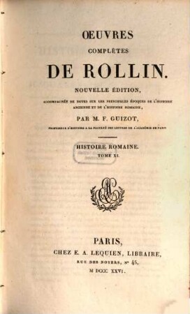 Oeuvres complètes de Rollin, 27. Histoire Romaine ; 11