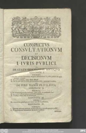 Conspectus Consultationum Et Decisionum ...