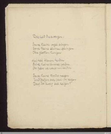 Das lied des zwergen I : [SW III: H2]; [SW III, S. 64/138]