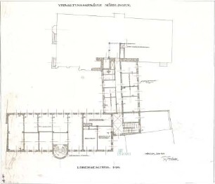 Fischer, Theodor; Nördlingen; Verwaltungs-Gebäude - Grundriss 1. OG