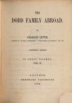 The Dodd family abroad : in three volumes, 2