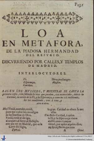 Loa para el Auto de las Ordenes Militares.