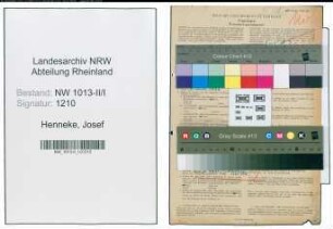 Entnazifizierung Josef Henneke , geb. 18.09.1893 (Materialverwalter)