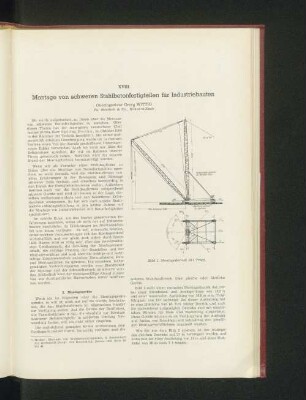 XVIII Montage von schweren Stahlbetonfertigteilen für Industriebauten