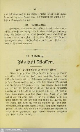 10. Abteilung. Biskuit-Massen