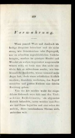Verwahrung.