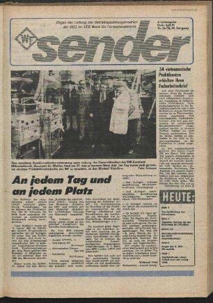 Betriebszeitung 'WF-Sender', Nr.26/1978 (3. Juliausgabe 1978)