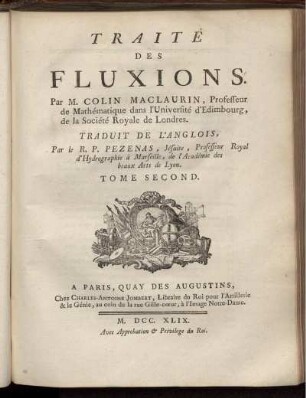 Tome 2: Traité des fluxions. Tome 2