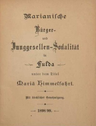 Marianische Bürger- und Junggesellen-Sodalität Fulda unter dem Titel Mariä Himmelfahrt
