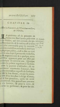Chapitre IV. De la Pénitence, de l'Extrême-onction, de l'Ordre.