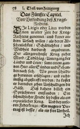 Das Fünffte Capitel. Von Verleidung deß Kriegs-Rechtens.