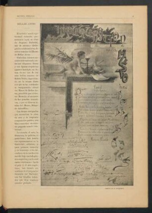 Inauguración del Museo de Bellas Artes [Facsimíl] : Dibujo de A. Ballerini