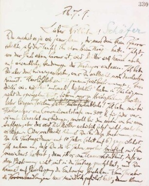 Brief an Wilhelm Schäfer