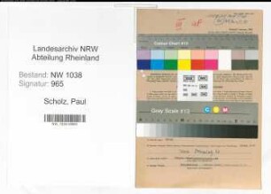 Entnazifizierung Paul Scholz , geb. 27.03.1893 (Bankkassierer)