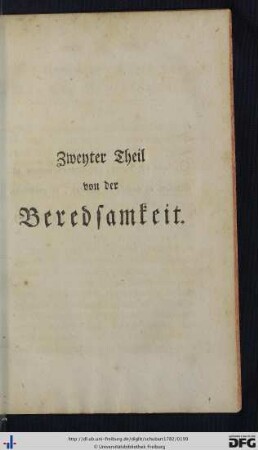 Zweyter Theil von der Beredsamkeit.