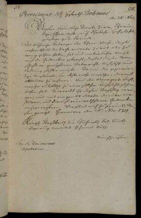Berufung des Magisters Anton Friedrich Busching zum außerordentlichen Professor der Philosophischen Fakultät.