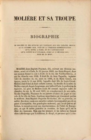 Molière et sa troupe