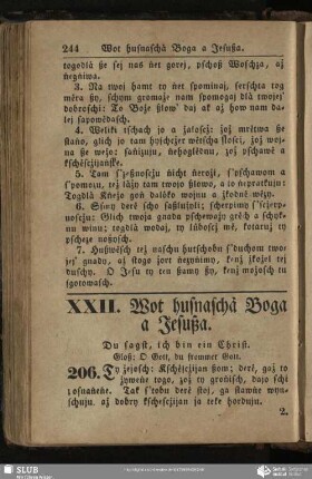 XXII. Wot husnaschȧ Boga a Jesußa
