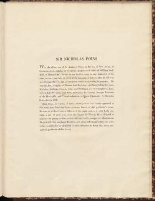 Sir Nicholas Poins.