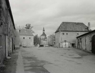 Pirna-Zehista, Schloss Zehista, Wirtschaftsgebäude, Hofansicht