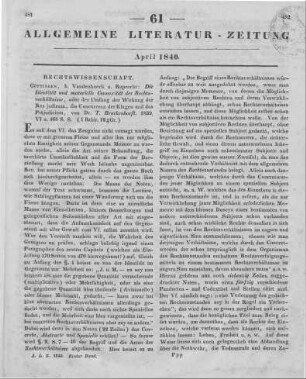 Brackenhoeft, T.: Die Identität und materielle Connexität der Rechtsverhältnisse, oder der Umfang der Wirkung der Res judicata, die Concurrenz der Klagen und das Präjudicium. Göttingen: Vandenhoeck & Ruprecht 1839