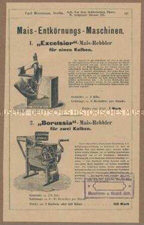 Mais-Entkörnungs-Maschinen.